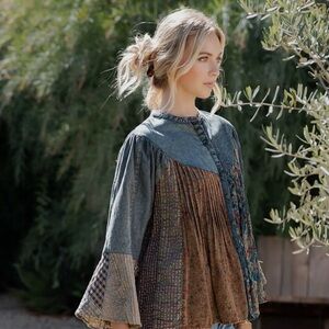 Women's Multicolor Patchwork Top